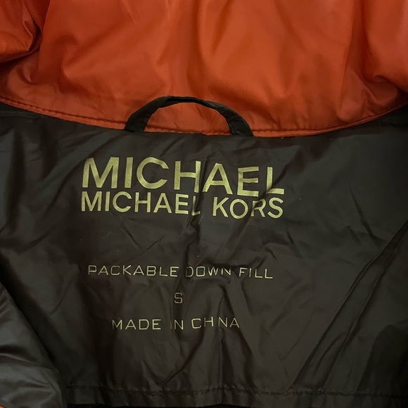 Michael Kors Orange Packable Down Puffer Jacket - Picture 4 of 5
